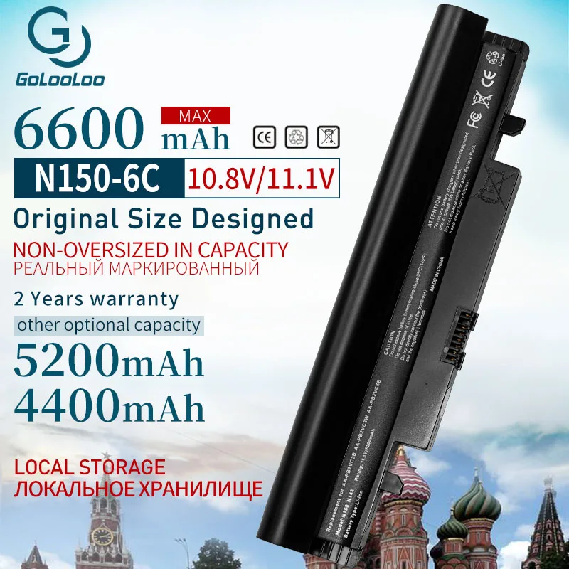 Аккумулятор Golooloo для ноутбука Samsung черный аккумулятор 11 1 В N100 N150 N150P N250 N143 N143P N145 AA