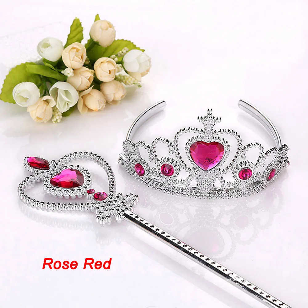 

2 Piece/Set Princess Tiara Accessories Children Jewelry Tiara + Magic Wands Girl Christmas Party Gift Festival Girls Headwear