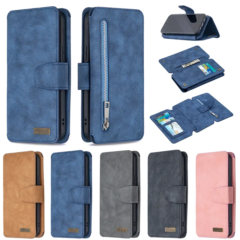 

Magnetic Leather Case For iPhone 12 Mini 11 Pro XS Max XR X Zipper Wallet Card Cover For iPhone SE 2020 8 7 6 6S Plus Coque Etui