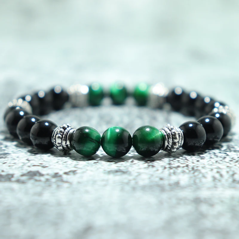 Fashion Strand Bracelet Mens Women High Quality Ceramics Beads Braslet Evil Eye Braclet 100% Natural Tiger Eyes Brazalete Gift |