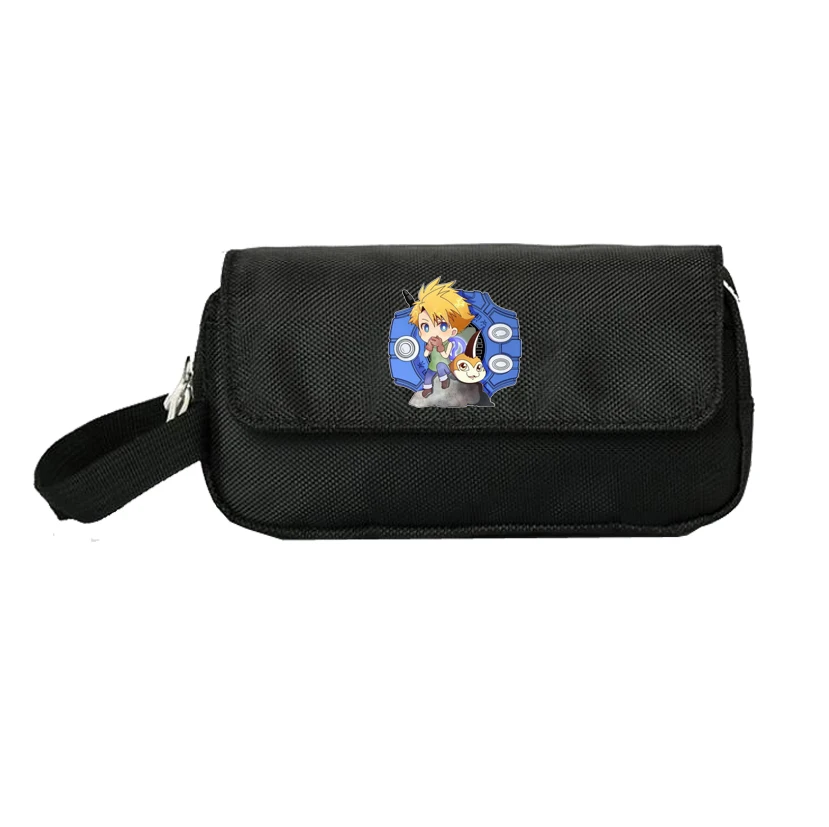 

anime Digimon Adventure Pencill Case Women Cosmetic Cases Makeup Bag Child Girls student Double pencill Bag Handbag new