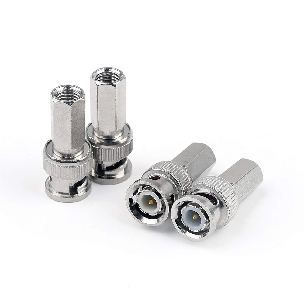 Hot Sale 10PCS BNC Male Connectors Cable Adapters for RG59 Coaxial BNC1A2 C63 CCTV system | Безопасность и защита