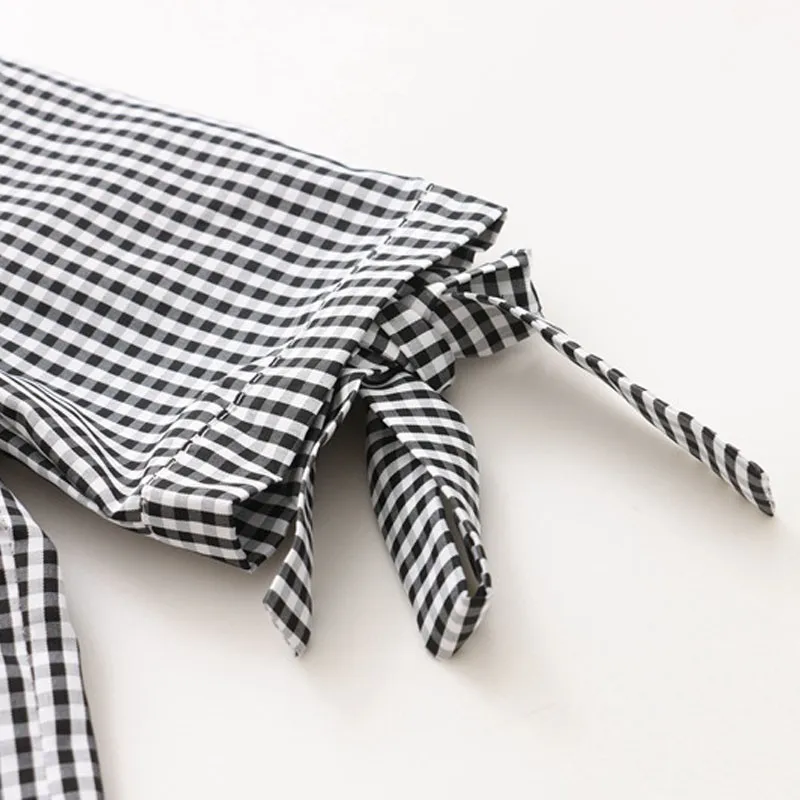 

Women's Blouse Vintage Stripes Print Lapel Shirt Loose Single-breasted Bow Plus Size Blouses Short Sleeve Blusas Mujer De Moda