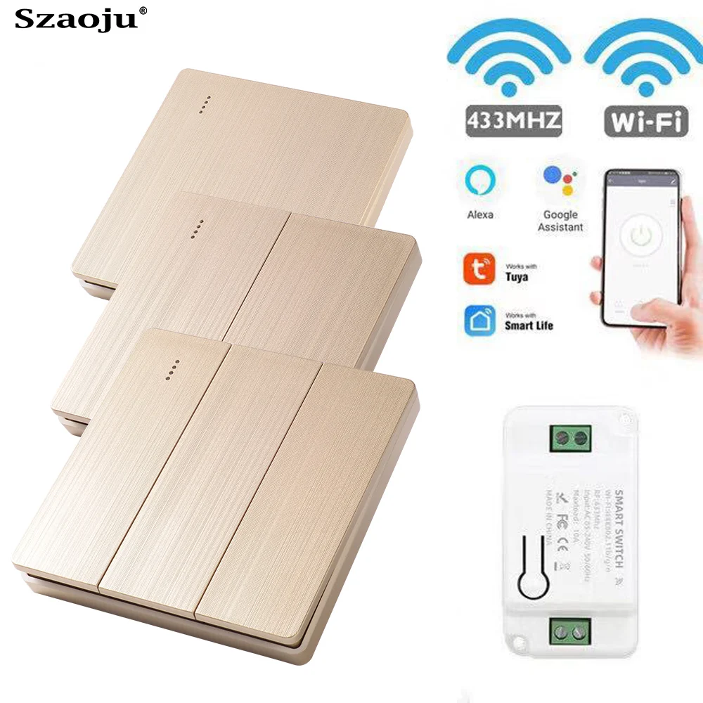 Пульт дистанционного управления Szaoju Light Smart Life Tuya светильник WiFi Push RF 433 МГц