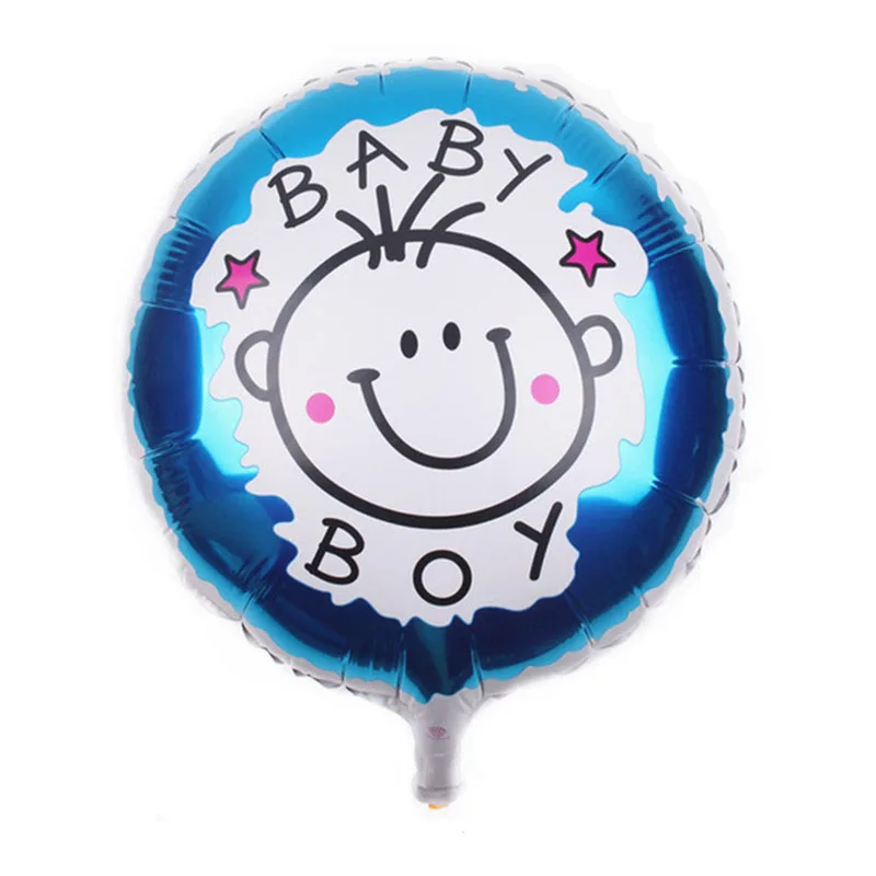 18-дюймовый Baby Shower Пол раскрыть Фольга воздушный шар Дети 1st День рождения Фольга воздушные шары для мальчиков и девочек, в первую очередь предметы для украшения дня рождения