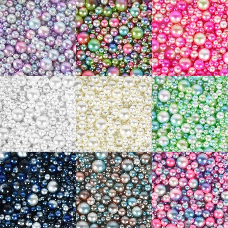 

360pcs/pack 3/4/5/6/8/10mm Mix Colorful Round Imitation Pearl No Hole Loose Beads Crafts Making DIY Bracelet Jewelry Accessories