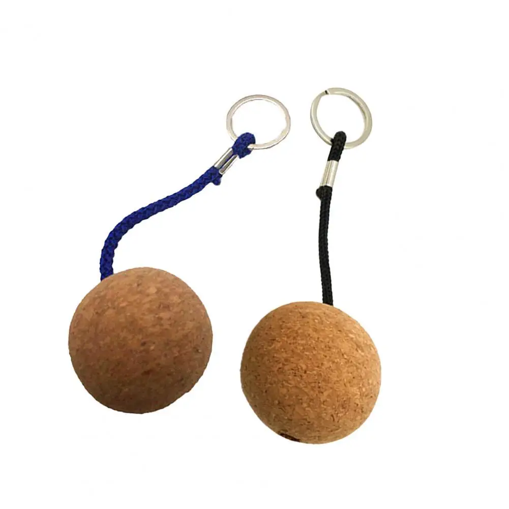 

2Pcs Floating Buoy Keychains Lightweight Portable Special Wooden Key Ring Cork Ball Key Holder Decorations Pendant