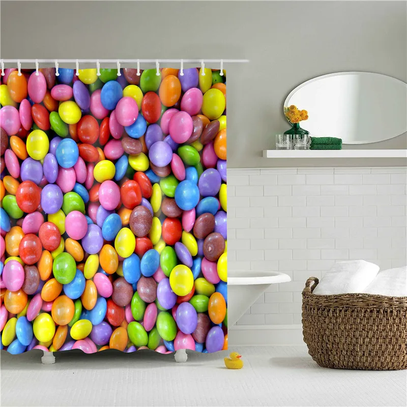 Водонепроницаемая занавеска для ванной из полиэстера с 3D принтом|Шторы душа| |