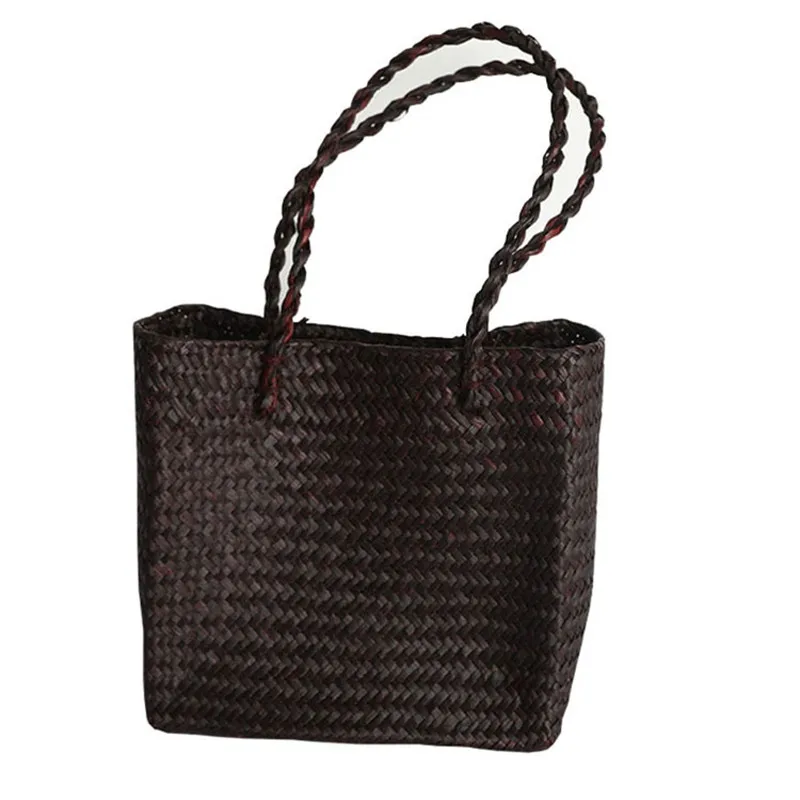 

straw Knitting Basket Bag brown Vegetable Basket for Kitchen Pet Baskets Women Shopping Bag Storage Organizer straw handbags