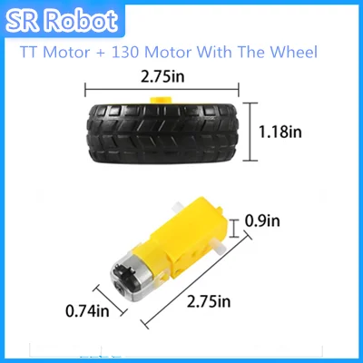 Мотор TT + двигатель 130 с колесиком мотор-редуктор для смарт-автомобиля робота Arduino