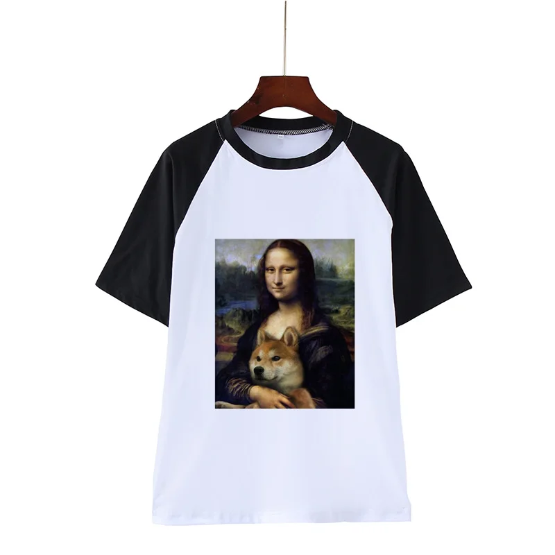 

Cross-border 's popular logo short sleeve T-shirt van gogh painting smile