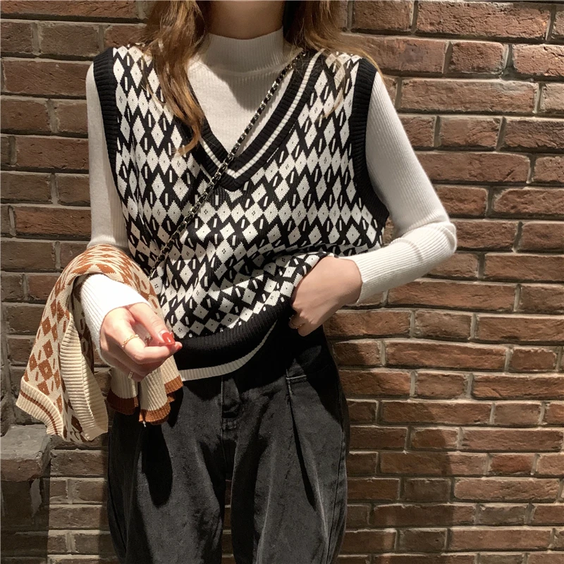 

Cheap wholesale 2021 spring autumn winter new fashion casual warm nice women Sweater woman female OL knit vest BAy726