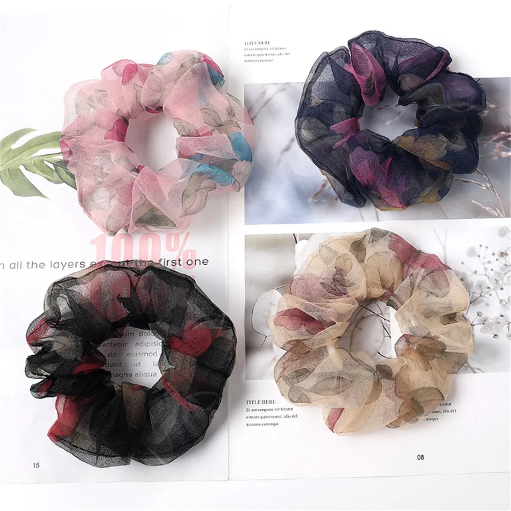 1 шт. модные кружевные резинки для волос с принтом женский головной убор