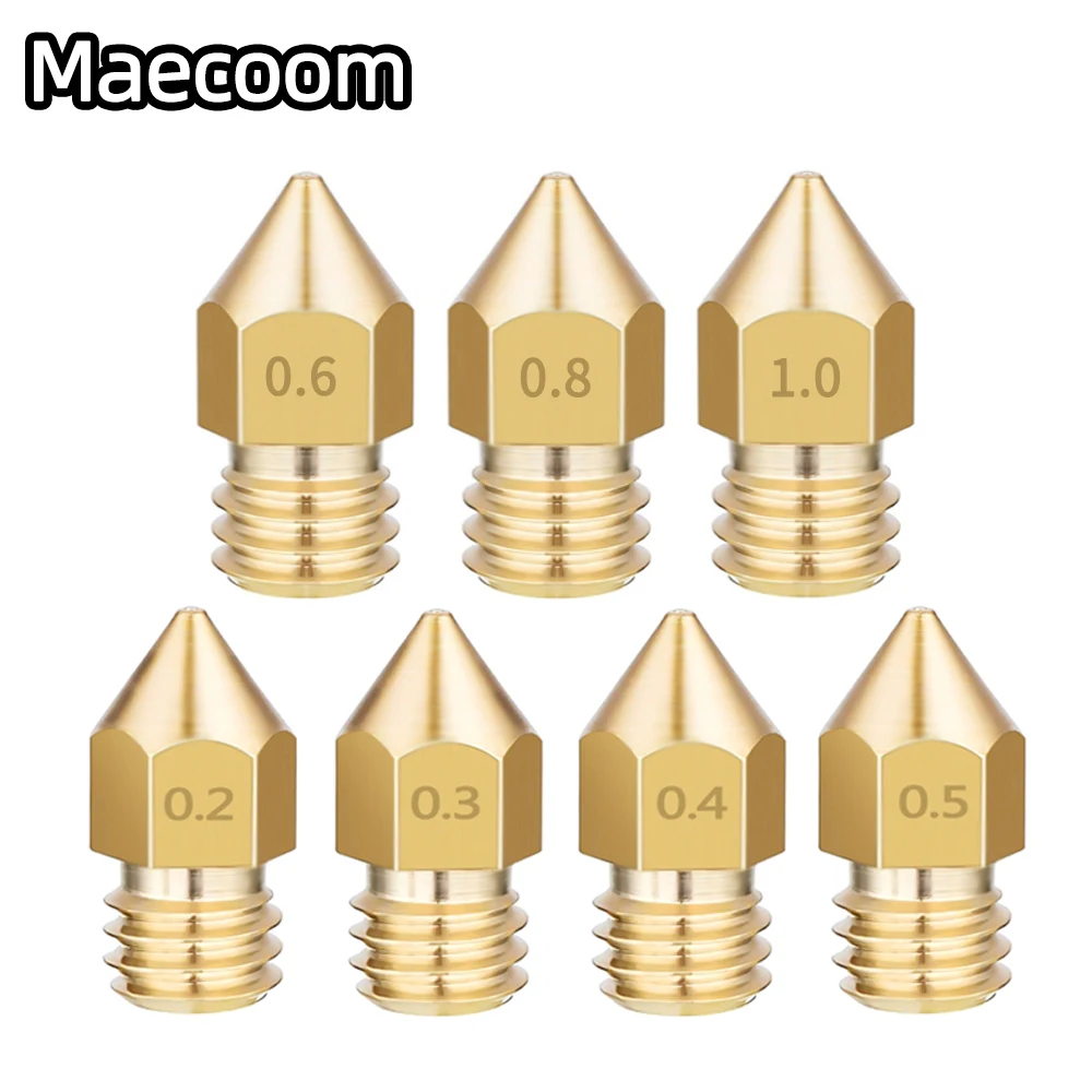 10pcs 3D Printer Nozzles MK8 Brass Nozzle M6 Threaded Extruder Print Head 1.75mm for A8 Creality CR-10 Ender 3v2 | Компьютеры и офис