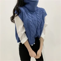 2020 new arrivals autumn winter women s turtleneck vest korean twist coarse wool fluffy jumper wool pullovers tops
