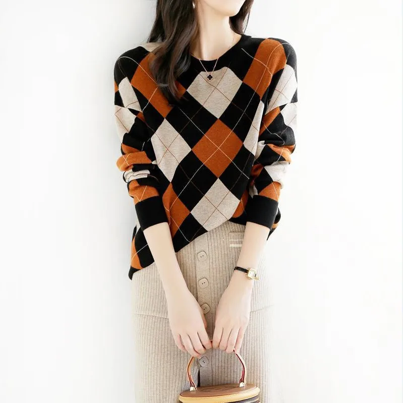 

Autumn and Winter new sweater loose lazy style women's sweater long sleeve thick loose outer wear Foreign style jacket College