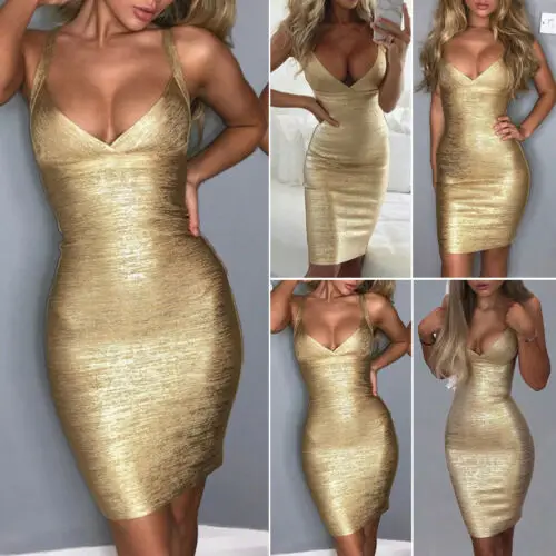 Летнее женское сексуальное платье футляр без рукавов с глубоким v образным