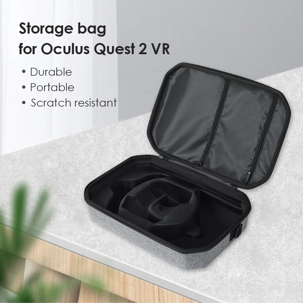 

Hard Shell EVA Carrying Case with Shoulder Strap for Oculus Quest 2 Travel Storage Bag VR Headset Controller Accessories Grey