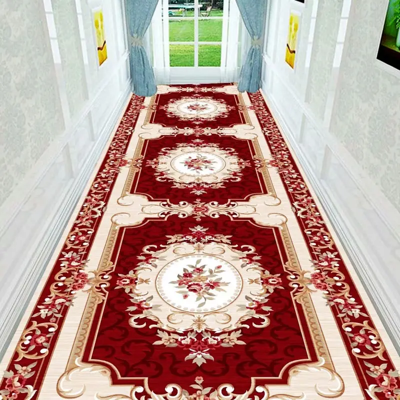 5 European Style Hallway Carpets Hotel Long Aisle Corridor Rug Home Entrance Stair Carpet Wedding Floor Rugs Aisle Red Carpet - Цвет: 5