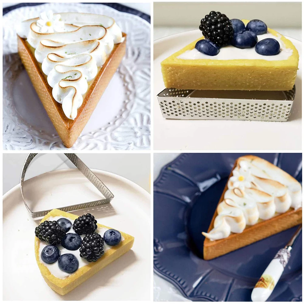 10/6/1pcs DIY Cake Tart Ring Stainless Steel Fan-shaped Perforated Molds Waffle Fruit Pancake Circle for Kitchen Pastry Baking - купить по