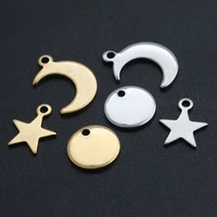 20pcs stainless steel charms silver gold color starmoonsun stamping blanks pendants for necklaces diy jewelry making crafts