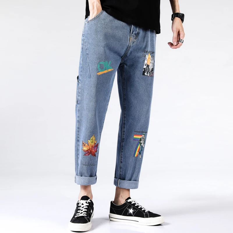 

2021 Men's pants Trousers baggy Jeans for men Casual Stretch Slim Denim Jean man