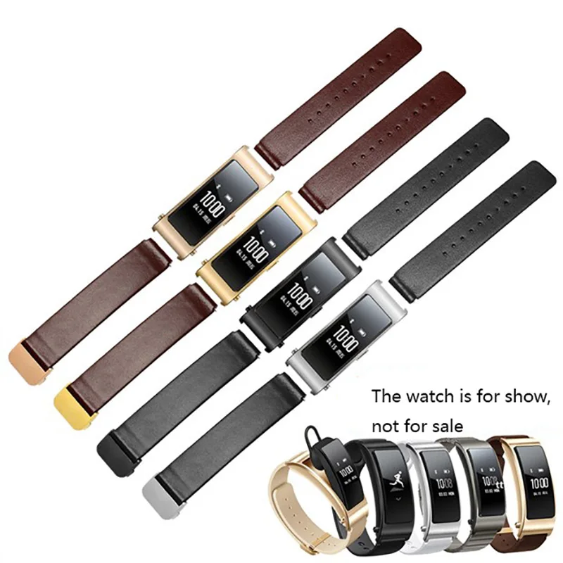 

Smart Watchband Top Layer Cowhide Bracelet for Huawei B2 B3 B6 Series 15mm 16mm Business Style Free Tools Leather Strap