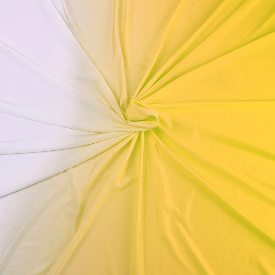 Yellow to White 2 тона ombre спандекс ткань градиент эластичный материал для танцевальной одежды купальник латинский одежда лайкра стрейч ткани по двору - Цвет: Yellow to White
