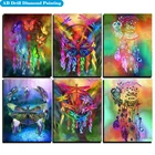Алмазная живопись AB, набор цветов с животными, алмазная вышивка 5D, вышивка крестиком, изображения бабочек Стразы, полная мозаика, настенное искусство