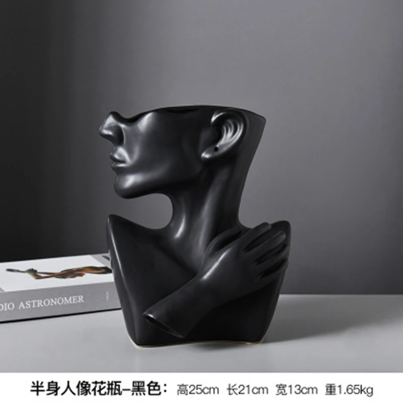 

Creative European-style Ceramic Bust Portrait Vase Flower Pot Furnishings Home Decoration Flower Arrangement Portrait Crafts