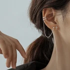 Минимализм Длинная цепочка серьги для женщин Серебряный цвет хип-хоп кисточкой Серьги геометрический пирсинг серьги Модные ювелирные изделия 2021