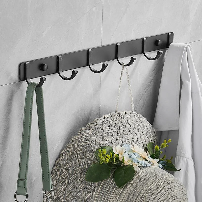 

3-7 Hooks Home Living Room Hat Key Clothes Coat Rack for Bathroom Shower Towel Robe Hook Holder Wall Mount Hanger Accessories