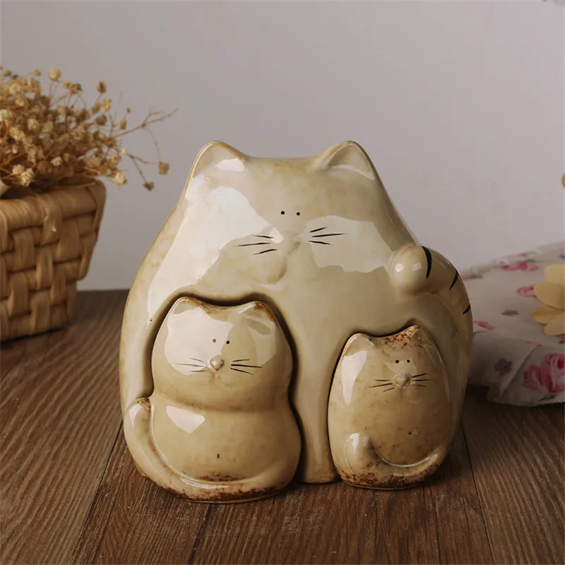 3 шт./компл. милые фигурки кошек креативные миниатюры украшения для семьи офисный