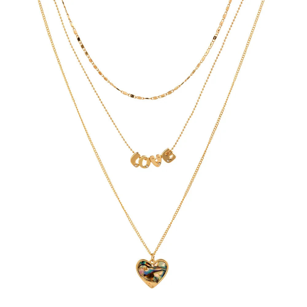 

Hot Lovely Style Love Heart Necklace Fashion Simple ​Multilayer Chain Choker Romantic For Jewelry Gift Women's Jewelry Wholesale