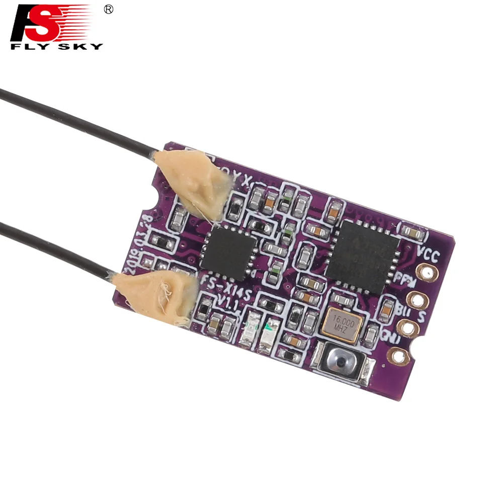 1 шт Flysky FS-X14S 2,4G PPM i-BUS, с помощью которого можно S-BUS 14CH двойная антенна One way приемник для дрона с дистанционным управлением FS-NV14 FS-I6X FS-I6 I6S I6X