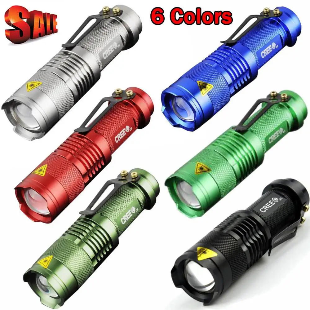 Мини светодиодный фонарик фонарь 3 режима 6 цветов масштабируемый для велосипеда