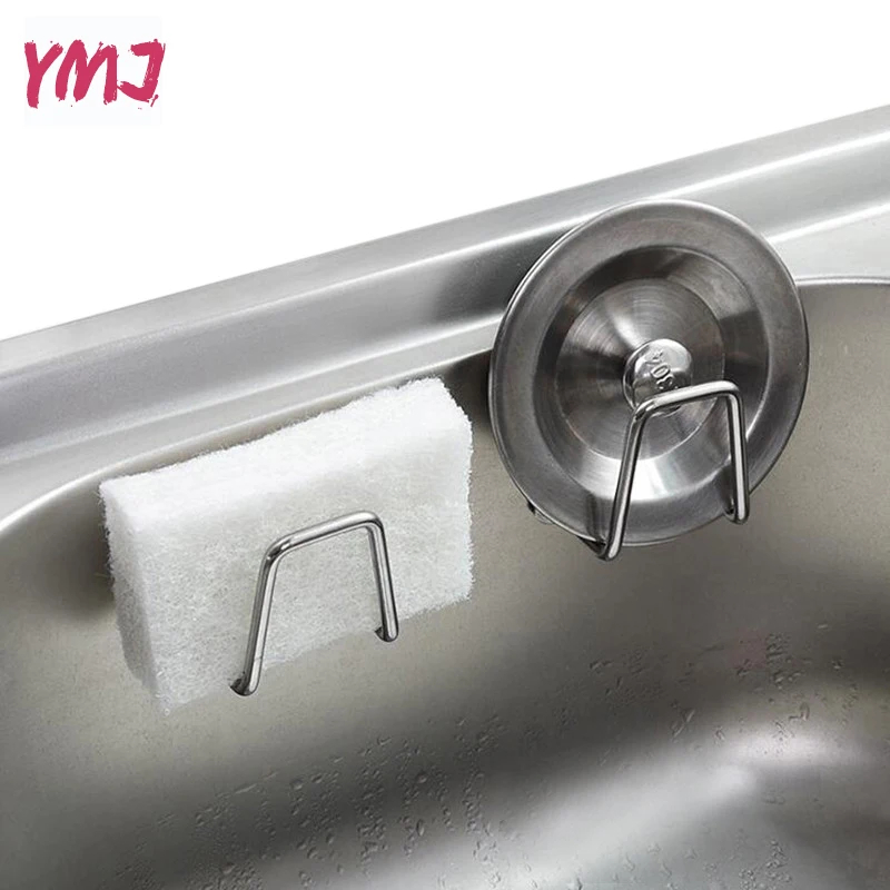 

Kitchen Stainless Steel Sponges Holder Self Adhesive Sink Sponges Drain Drying Rack Kitchen Sink Accessories Organizer GUANYAO