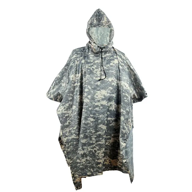 

3 in 1 Multifunctional Raincoat Outdoor Travel Rain Poncho Quality Hiking Rain Cover Awning Camping Waterproof Tent Sun Shelter