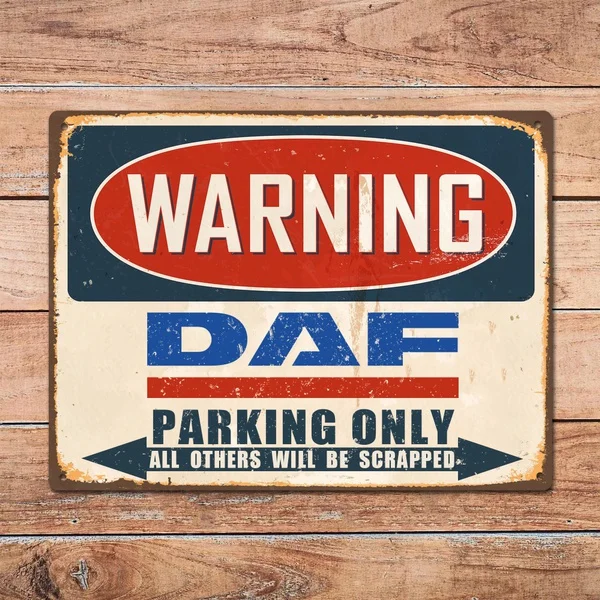 

Daf Truck Parking Only Metal Tin Sign Vintage Retro Style Metal Sign Warning Sign Garage Decor Wall Decor EIS44