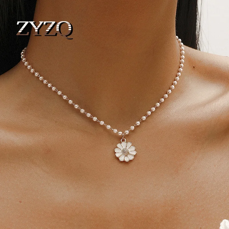 ZYZQ романтический маленький кулон в виде ромашки Ожерелье Милые украшения цветов