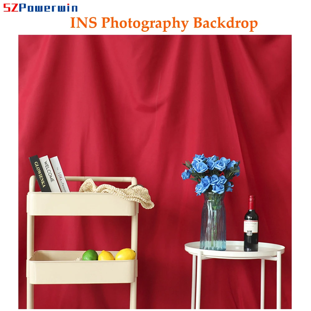 SZPowerwin 2.4x1m 2.4x2m 2.4x3m 2.4x4m INS Style Cotton Photography Backdrop Chroma Key Background Cloth For Live Video Vlogger |