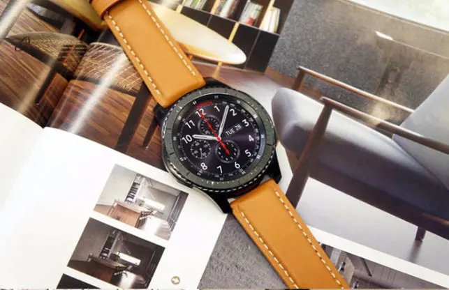 AKGLEADER ремешок для samsung Galaxy Watch 46 мм gear S3 22 мм ремешок из натуральной кожи браслет для huawei Watch GT Amazfit
