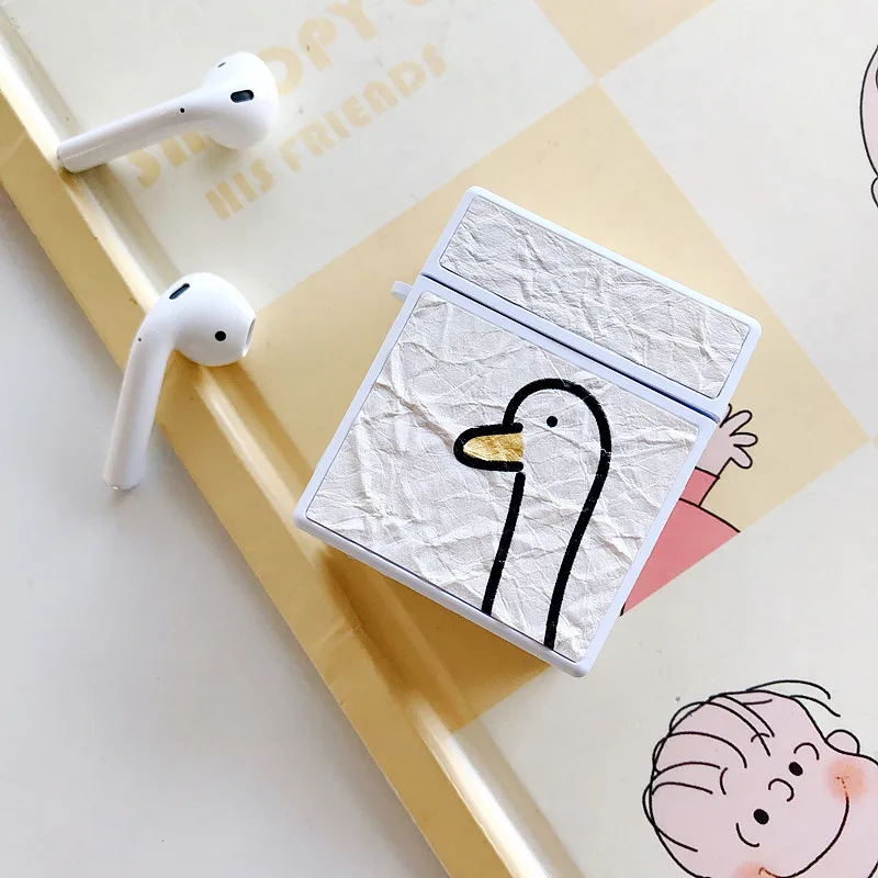 Складной чехол с мультяшной уткой для apple Airpods новый квадратной коробкой Apple 1 2