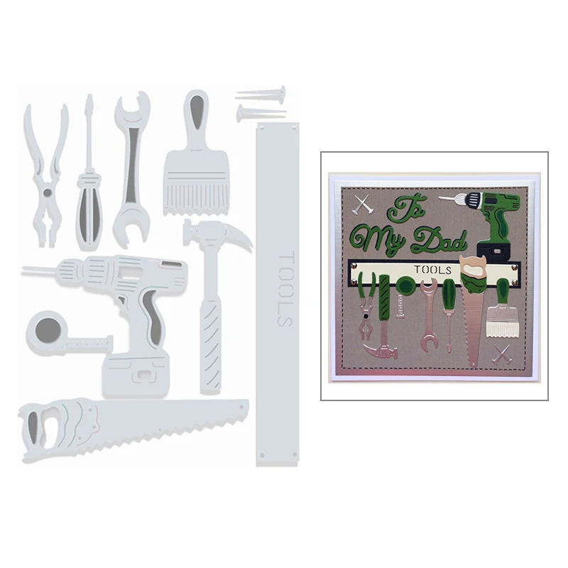 

2020 новый инструмент, металлические штампы для резки бумаги, изготовления электрической дрели, молотка, открыток, альбома «сделай сам», скрапбукинга, № наборы штампов