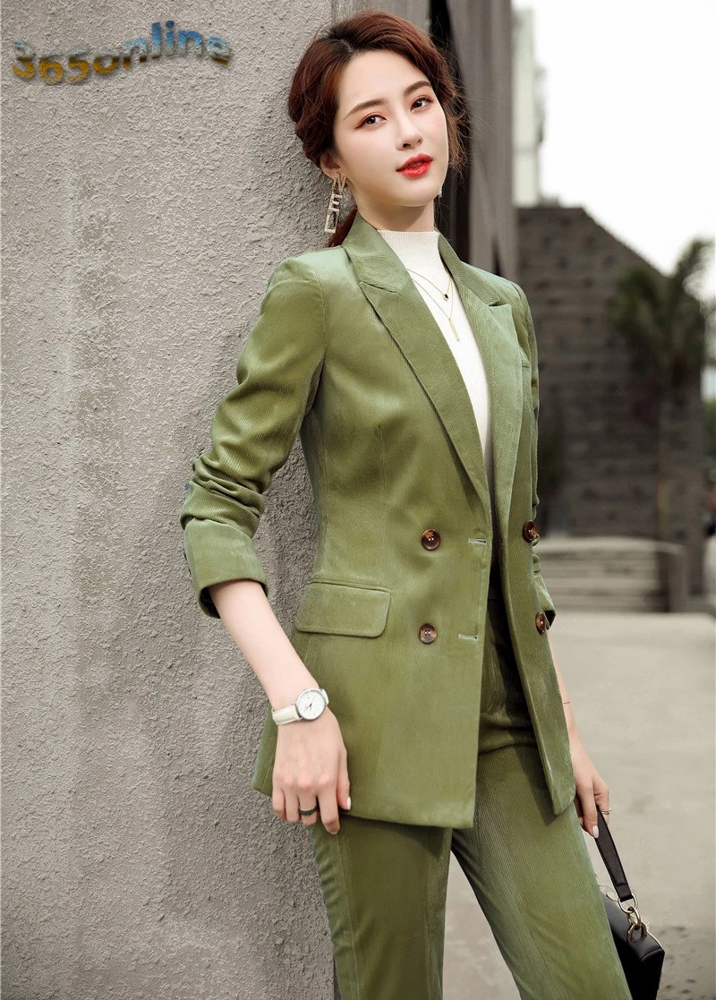 Высокое качество ткани Осень Зима Формальные Деловые костюмы со штанами и