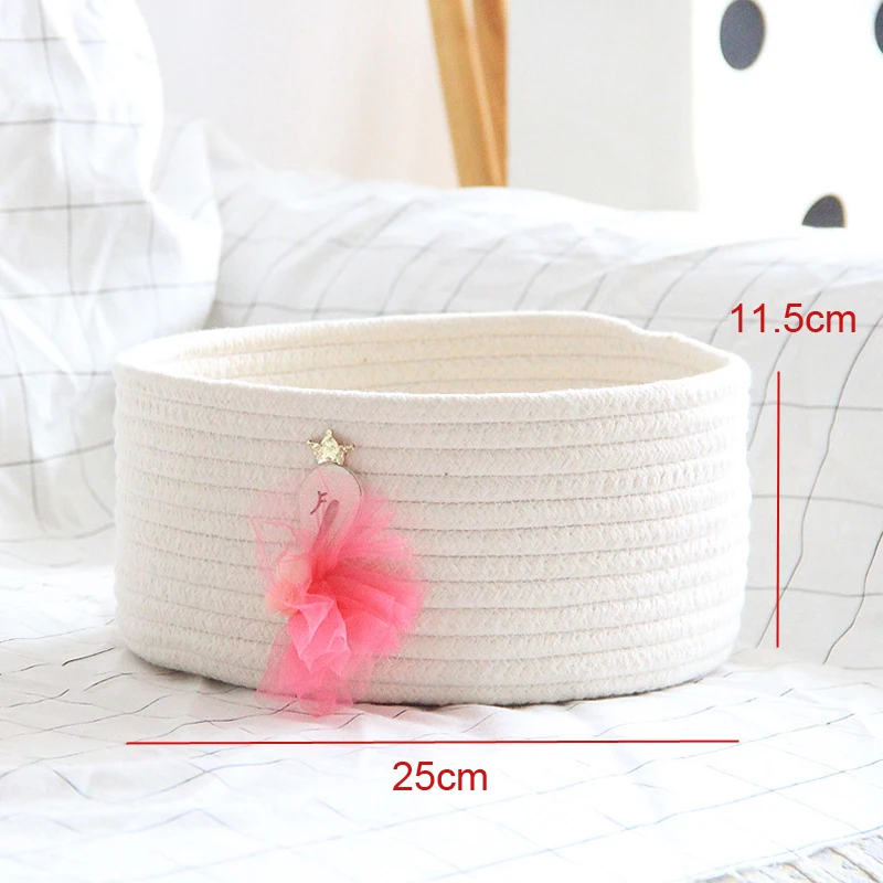 Cotton Rope Woven Storage Basket Home Office Shop Desktop Decoration Accessories Organizer for Toys Make Up Sundries | Дом и сад