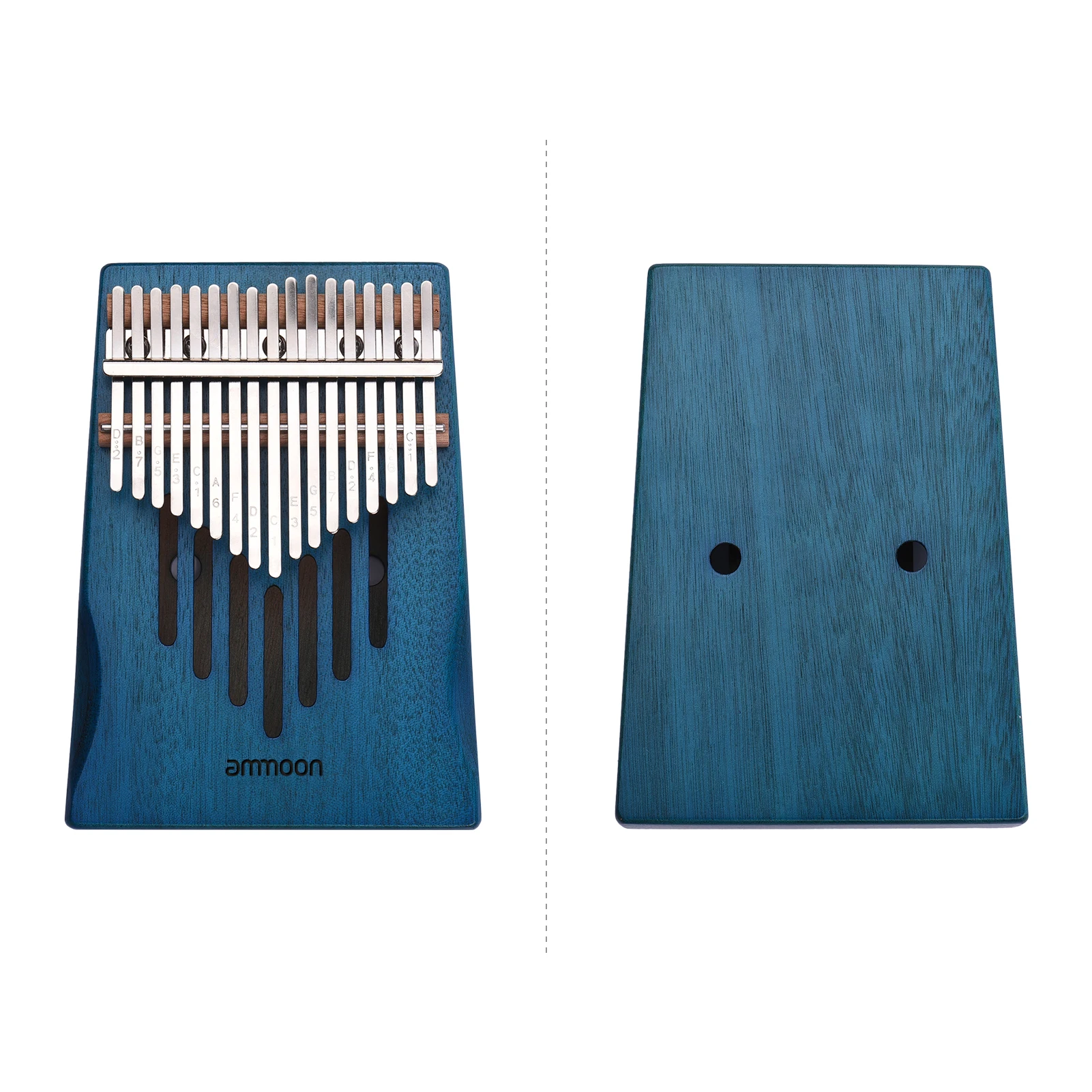 

17-Key Solid Wood Kalimba Finger Piano Thumb Piano with Tuning Hammer Wipe Cloth Notes Sticker