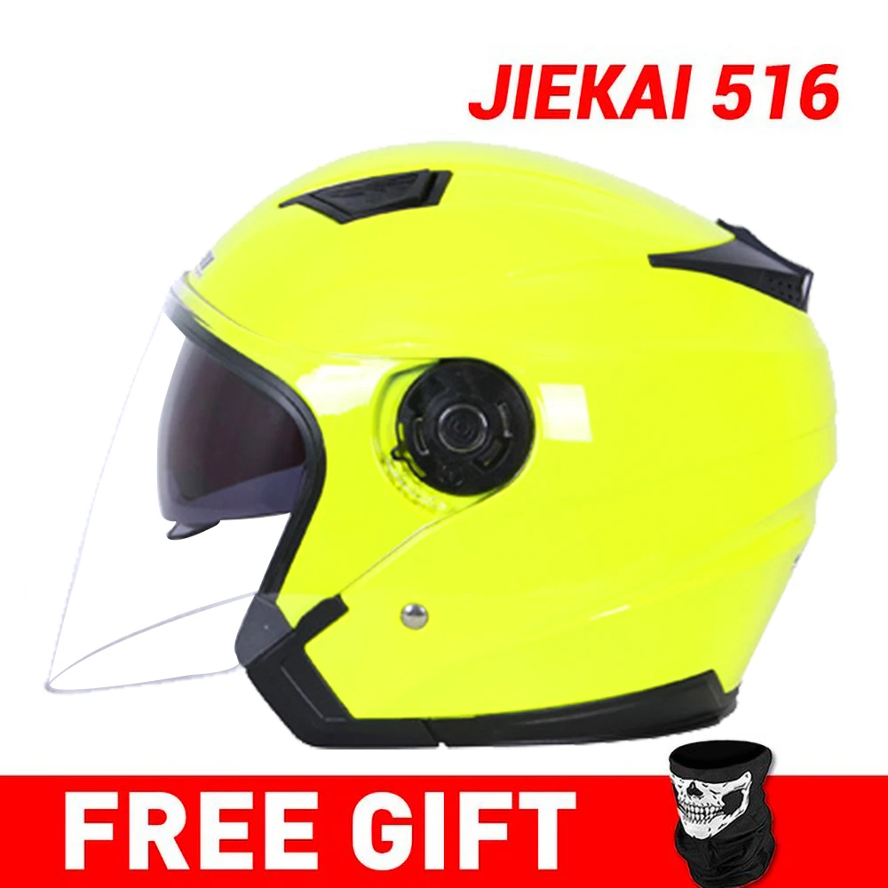 JIEKAI мотоциклетный шлем с открытым лицом Capacete мотоциклетный шлем Motocicleta Cascos Para мото гоночные мотоциклетные винтажные шлемы - Цвет: JK516-Yellow