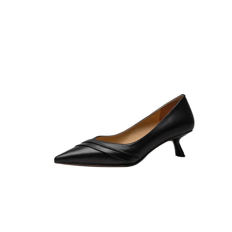 

Dress Shoes Round Toe Woman Slip On Casual Heels Sandals Ladies 2021 Branded Pumps All-Match Lace-Up Shallow Mouth Pointed Wedge