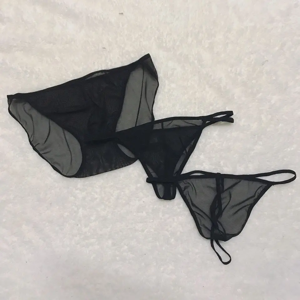 3 шт. мужские Трусы-стринги прозрачное сексуальное нижнее белье |